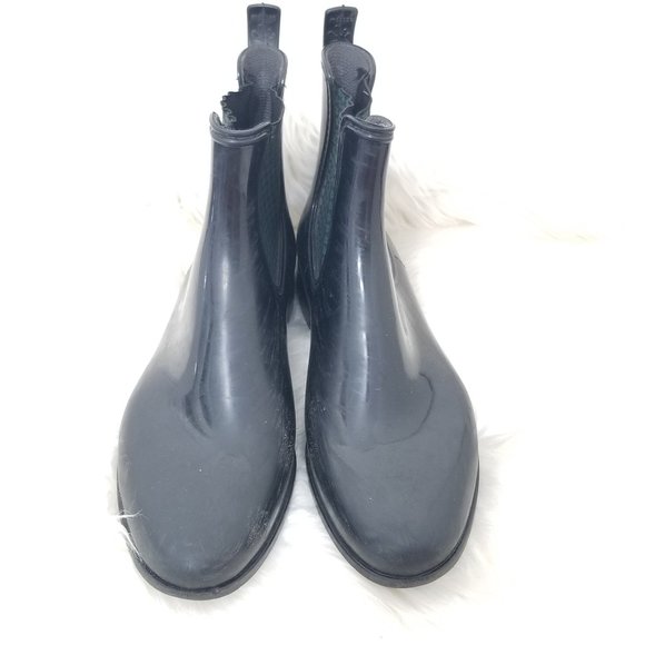 Meduse Black Rubber Rain Ankle Boots 39 / 5.5 Made In France Billy Boots - Picture 2 of 12